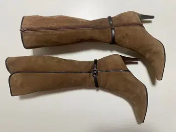 MEDA 브라운 스웨이드 롱 부츠 하이힐 24.5cm 새상품