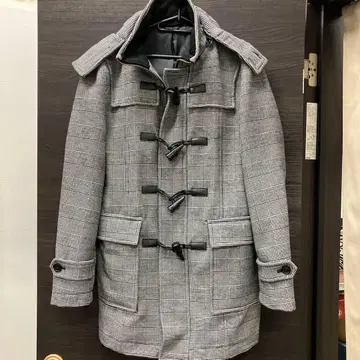 체크 무늬 더플 코트