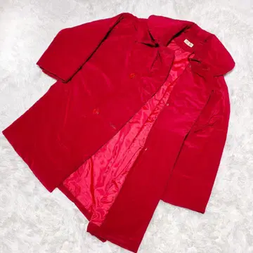 [ 고품질 ] SILK 롱 코트 옷깃 레드 프리