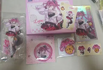 명조 루파 중국 콜라보 아크릴 스탠드 아크릴 키링 캔뱃지 7개 세트