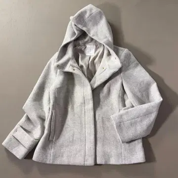 ViS 후드 부착 숏코트 (지퍼) 다용도 아우터 M 집업 블루종