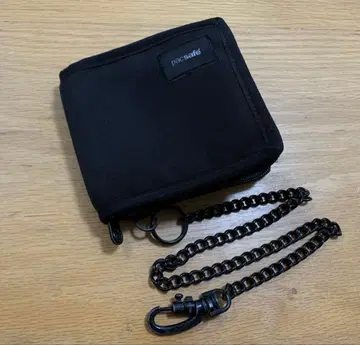 pacsafe 팩세이프 블랙 블랙 지퍼 이단 접이식 지갑 RFID