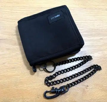 pacsafe 팩세이프 블랙 블랙 지퍼 이단 접이식 지갑 RFID