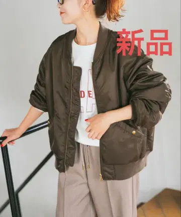 [택 포함 새상품] Spick&Span 나일론 더블 지퍼 블루종