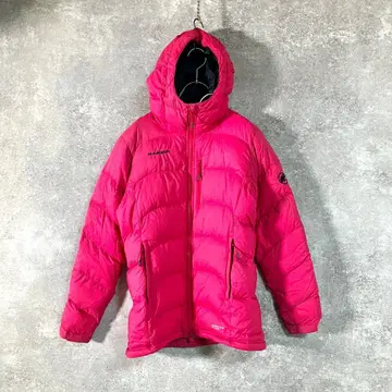 다운 자켓 긴팔 핑크 로고 자수 집업 후디 페더