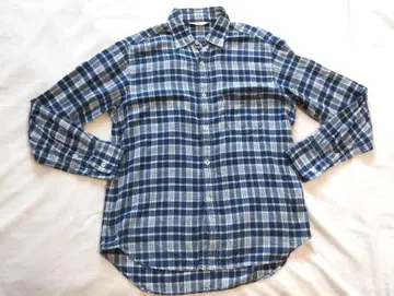 45R 45rpm 인디고 체크 셔츠 2 긴팔 셔츠 네이비 나염