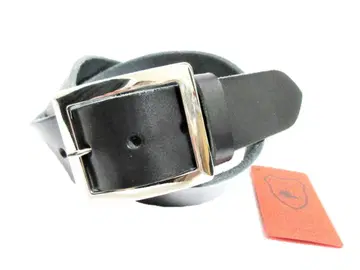 도치기 가죽 벨트 (블랙) 연마 니켈 도금 버클 40mm 폭 통가죽