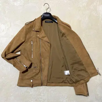 [ 새상품급 ] 잭 로즈 스웨이드 느낌 더블 라이더 자켓 브라운 M