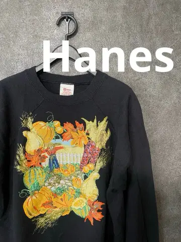 Hanes 구제 의류 빈티지 트레이닝복 컬러풀 맨투맨 XL