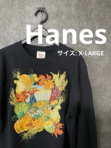 Hanes 구제 의류 빈티지 트레이닝복 컬러풀 맨투맨 XL