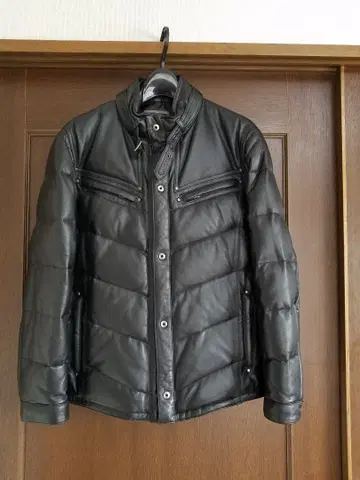 WIND-ARMOR 가죽 다운 자켓 블랙 L