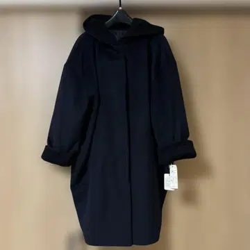 favori 택 포함 새상품 네이비 후드 부착 울 코트 M