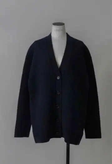 더블 페이스 V넥 가디건 네이비