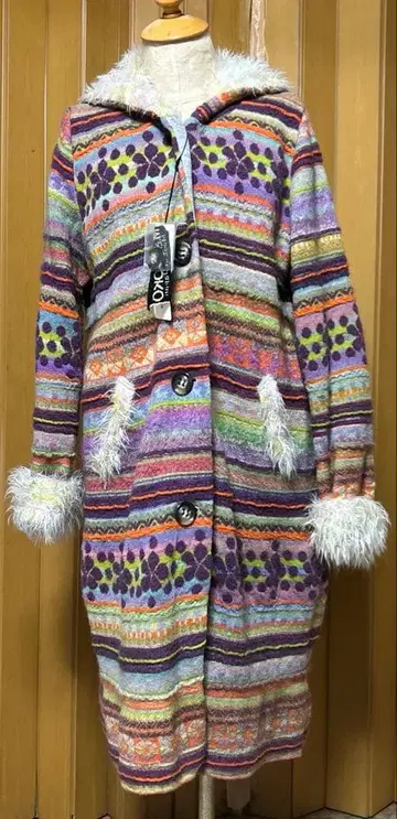 [택 포함 새상품] M.&KYOKO/사토 섬유 엠앤쿄코 코트 니트