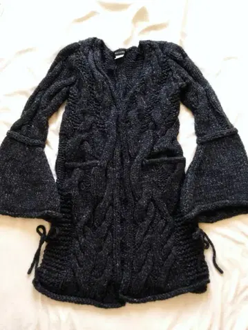 나가노 일본제 샘플 케이블 니트 코트