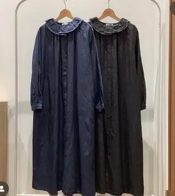 헤븐리 코튼 린넨 데님 셔츠 원피스