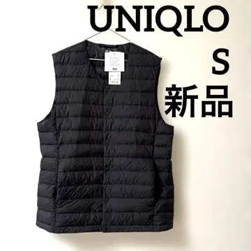 새상품 울트라 라이트 다운 컴팩트 베스트 S 남성용 블랙 다운 베스트