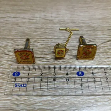 [ 빈티지 ] 캐딜락 골드 골드 컬러 커프스 링크 커프스 단추