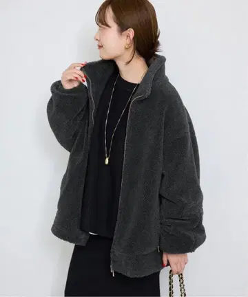 슬로브 이에나 울 콤보 스탠드 코쿤 블루종 그레이 36 미사용 새상품