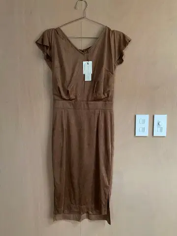 ROYAL PARTY LABEL 브라운 드레스 비로드 원단