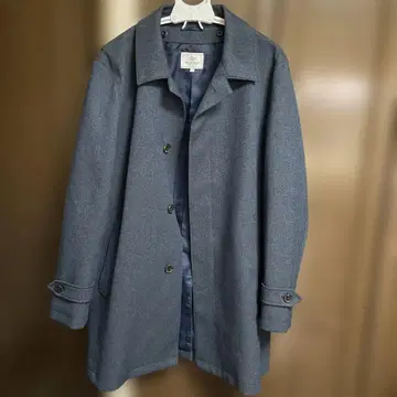 BEAMS HEART 네이비 그레이 체스터 코트 L 사이즈