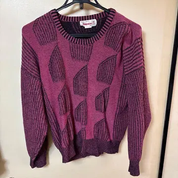 Bohemian 기하학 패턴 스웨터 보라색 계열