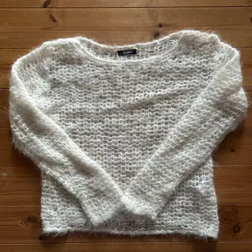 Edition 화이트 니트 모헤어 여성용 알파카