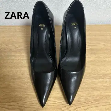 블랙프라이데이! 새상품급 ZARA 스틸레토 리얼 가죽 펌프스 블랙