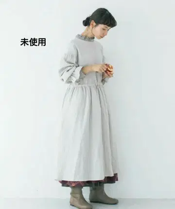 미사용 사만사 모스모스 Kazumi 콜라보 린넨 전후 착용 원피스