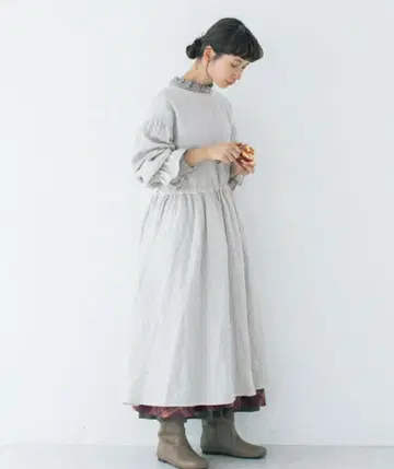 미사용 사만사 모스모스 Kazumi 콜라보 린넨 전후 착용 원피스