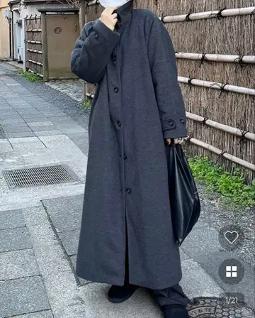 nugu live 하프넥 코트 차콜