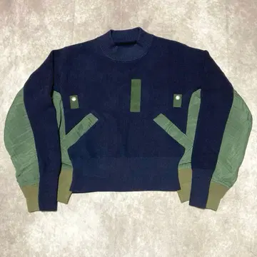사카이 sacai (2) 이소재 도킹 니트 스웨터 ma-1 19AW