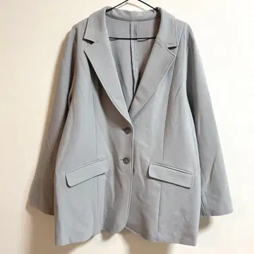 빅 사이즈 새상품급 스트레치 테일러드 자켓 그레이 6L 심플