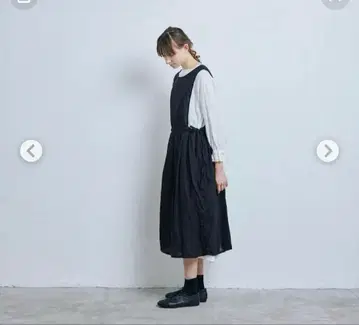 거즈 에이프런 원피스