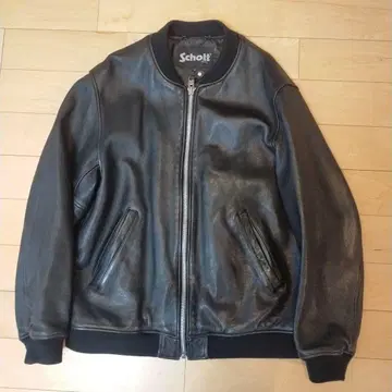 Schott 바워리 블랙 가죽 점퍼 XL
