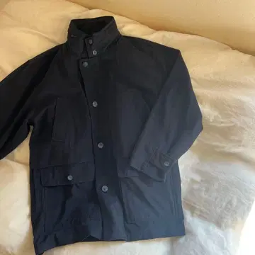 네이비 버튼 스탠드 카라 자켓 라이너 포함 M 오버 사이즈