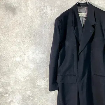 체스터 코트 긴팔 롱 기장 네이비 무지 어깨 패드 히요쿠 버튼