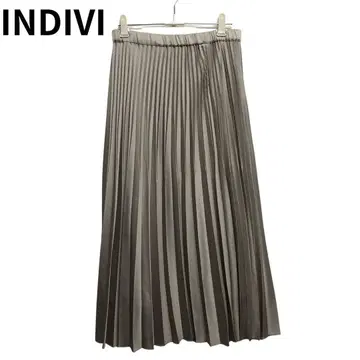 인디비 그레이 계열 플리츠 롱 스커트 여성용 프리 사이즈