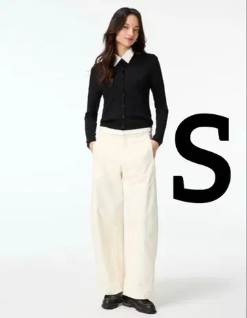 [ 인기 완판템 ] UNIQLO 저지 배럴 레그 팬츠 S 화이트