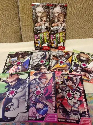 미사용 단간론파 엽서 7장 & 스티커 2팩 세트! 특전 포함