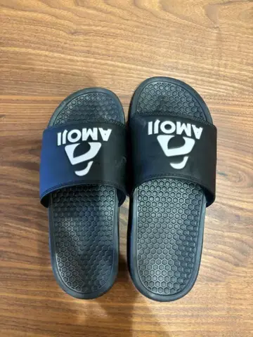 블랙 슬라이드 샌들 24-27