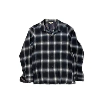 새상품급 50s 복각 TOWNCRAFT 옴브레 체크 셔츠 블랙 레이온