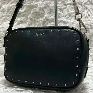 새상품급 에네스베 LUCY 스터드 숄더백 카메라백 블랙