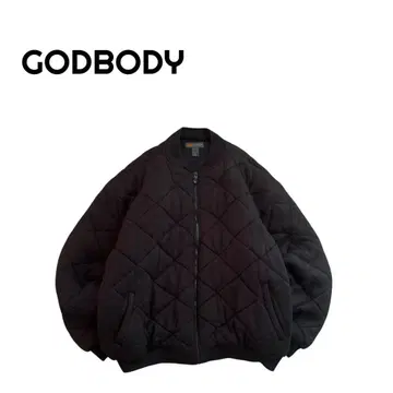 [ 새상품급 ] GODBODY 90s 충전솜 퀼팅 자켓 블루종 BLK