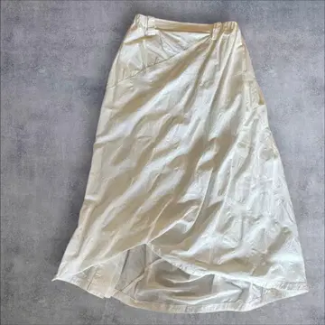 모유루  MOYURU 변형 스커트 화이트 도트 자수 시보리 프리 사이즈