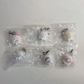 산리오 포근포근 스노우 메지루시 액세서리 전 6종 컴플리트 세트