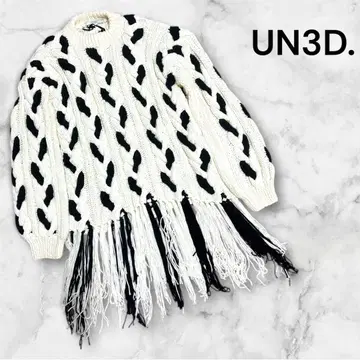 [새상품급] UN3D 케이블 프린지 니트