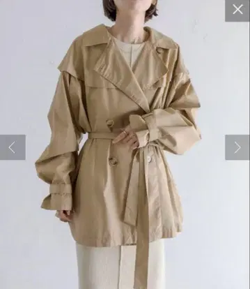 mystic 베이지 트렌치코트 허리 벨트 포함