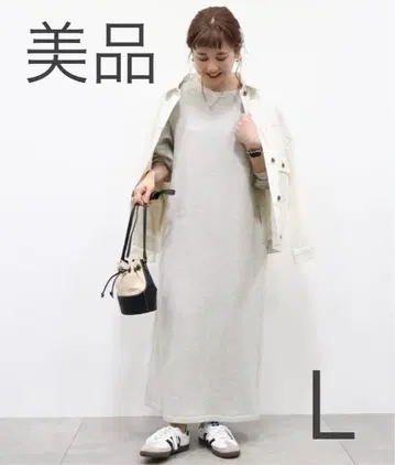 아메리칸 홀릭 그레이 라메 맨투맨 긴팔 속기모 롱 원피스