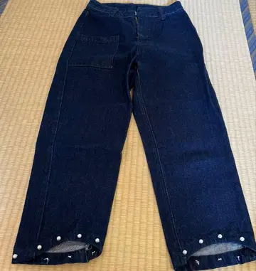 merry Jenny 다크 블루 데님 펄 장식 밑단 디자인
